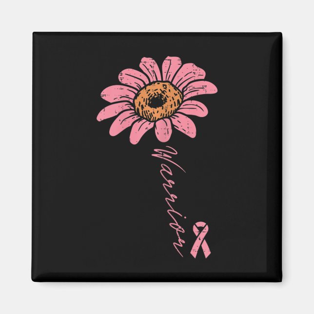 Sonnenblumen Krieger rosa Ribbon Brustkrebs Awaren Magnet (Vorne)