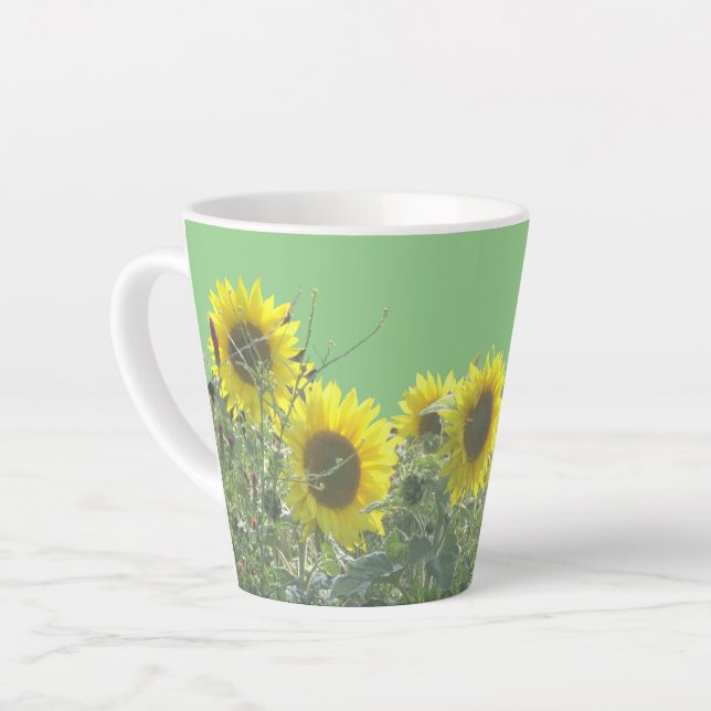 Sonnenblumen Kruste. BC Green Latte Tasse (Linke Ecke)