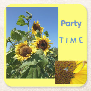 Sonnenblumen Kund. Text Papier Untersetzer