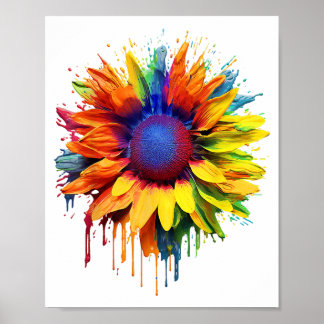 Sonnenblumen Kunst, Abstrakte Blume Malerei Poster