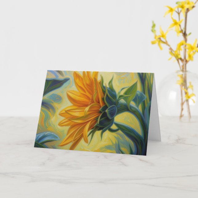 Sonnenblumen-Kunst im impressionistischen Fantasy- Karte (Gelbe Blume)