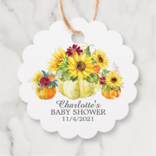 Sonnenblumen-Kürbis-Dankeschön-Baby-Shower-Mitbrin Geschenkanhänger