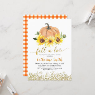 Sonnenblumen Kürbis fallen in Liebe Brautparty Einladung