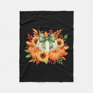 Sonnenblumen-Kürbis-Sträußchen Herbst Thanksgiving Fleecedecke