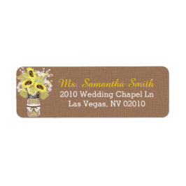 Sonnenblumen Lace Mason Jar Wedding Labels