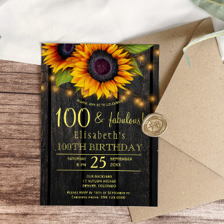 Sonnenblumen Land Barnwood 100 sagenhafte Jahre Einladung