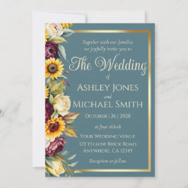 Sonnenblumen Land Elegance Hochzeit Einladung