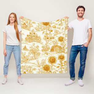 Sonnenblumen-Land-Toile Vintage Gelb Fleecedecke