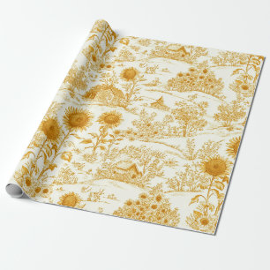 Sonnenblumen-Land-Toile Vintage Gelb Geschenkpapier