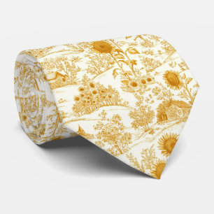 Sonnenblumen-Land Vintage Gelbe Toile (1) Krawatte