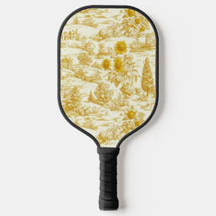 Sonnenblumen-Land Vintage Gelbe Toile (2) Pickleball Schläger