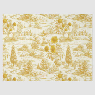 Sonnenblumen-Land Vintage Gelbe Toile (2) Seidenpapier