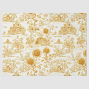 Sonnenblumen-Landhaus Vintage Gelbe Toile Seidenpapier
