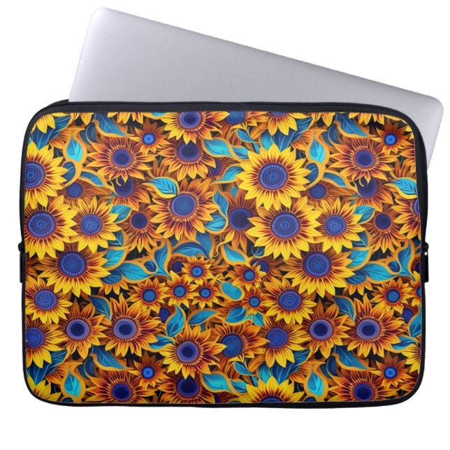 Sonnenblumen-Laptop-Tasche Laptopschutzhülle (Vorderseite)