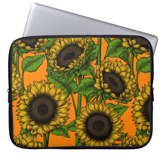 Sonnenblumen Laptopschutzhülle (Vorderseite)
