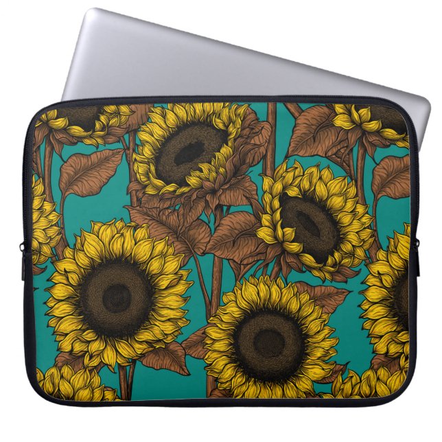 Sonnenblumen Laptopschutzhülle (Vorderseite)