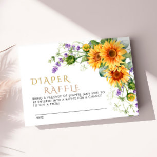 Sonnenblumen & Lavander Diaper Raffle Card W2 Begleitkarte