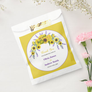 Sonnenblumen & Lavendel Vintage Florale Hochzeitsf Geschenktütchen