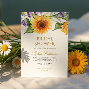 Sonnenblumen & Lavender Brautparty Einladung