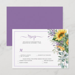 Sonnenblumen Lavender Eukalyptus Grüne UAWG RSVP Karte