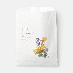 Sonnenblumen & Lavender Gold Text White Wedding Geschenktütchen