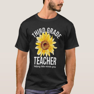 Sonnenblumen-Lehrer der dritten Klasse helfen klei T-Shirt