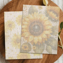 Sonnenblumen-Leinen-Design-Schreibbuchpapier