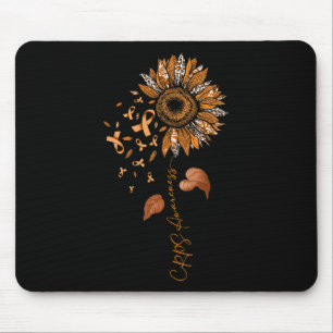 Sonnenblumen Leopard CRPS Awareness Orange Ribbon Mousepad