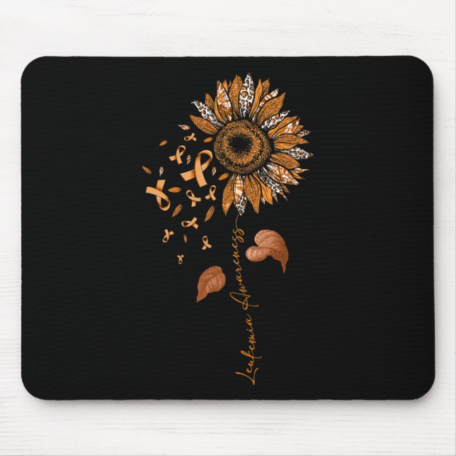 Sonnenblumen Leopard Leukämie Bewusstsein Orange B Mousepad (Vorne)