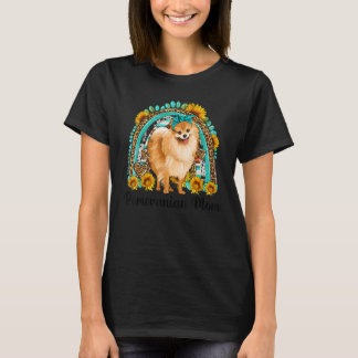 Sonnenblumen Leopard Spitz Mama Rainbow Gemstone T-Shirt