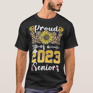 Sonnenblumen Leopard stolz Mama eines Senior Grad T-Shirt