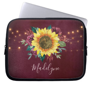 Sonnenblumen Lichter Blumenbeere Wasserfarbe Laptopschutzhülle