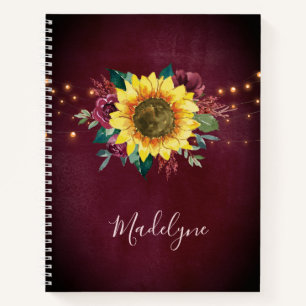 Sonnenblumen Lichter Blumenbeere Wasserfarbe Notizbuch