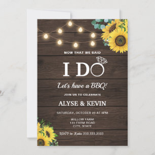 Sonnenblumen, Lichter und Scheunenholz I DO BBQ Einladung