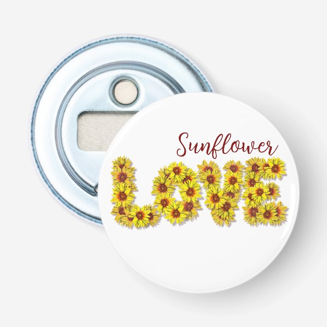Sonnenblumen-Liebe-Flaschenöffner Flaschenöffner (Vorderseite)