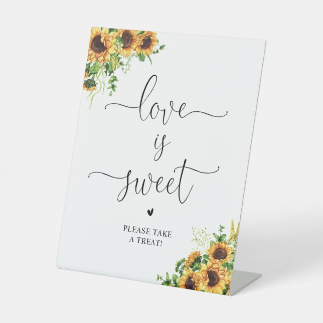 Sonnenblumen Liebe ist süß Schild (Vorderseite)