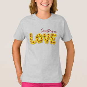 Sonnenblumen-Liebe-Kindertop T-Shirt