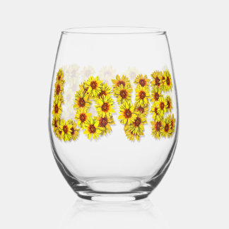 Sonnenblumen-Liebe-Weinglas Weinglas Ohne Stiel