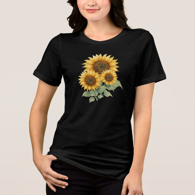 Sonnenblumen Liebesgeschenk Tri-Blend Shirt (Vorderseite)