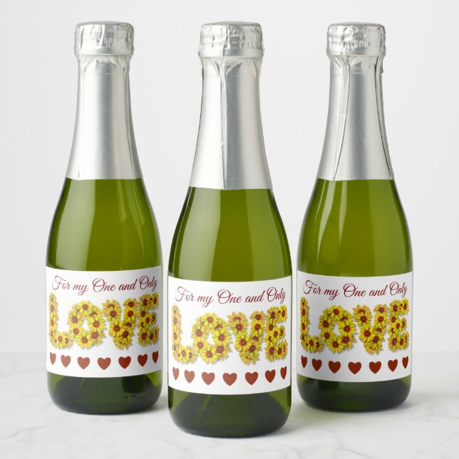 Sonnenblumen-Liebesgetränk-Label-Set (Flaschen)