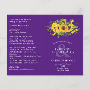 Sonnenblumen Lila Hochzeitsprogramm oder sonstige 