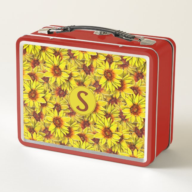 Sonnenblumen-Lunchbox Metall Brotdose (Rückseite)