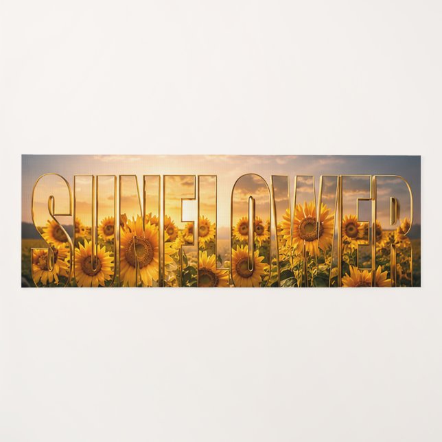Sonnenblumen Luxus-Botanischer Blumen-Dekor Yogamatte (Vorderseite (Horizontal))