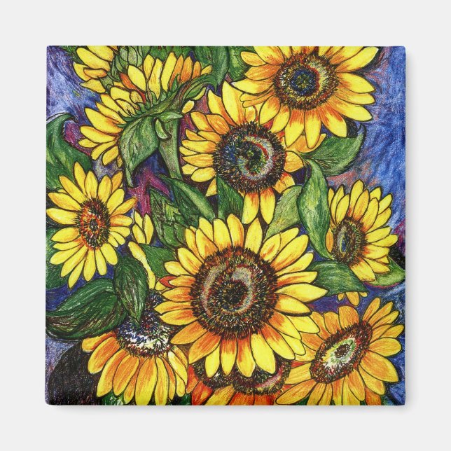 Sonnenblumen Magnet (Vorne)