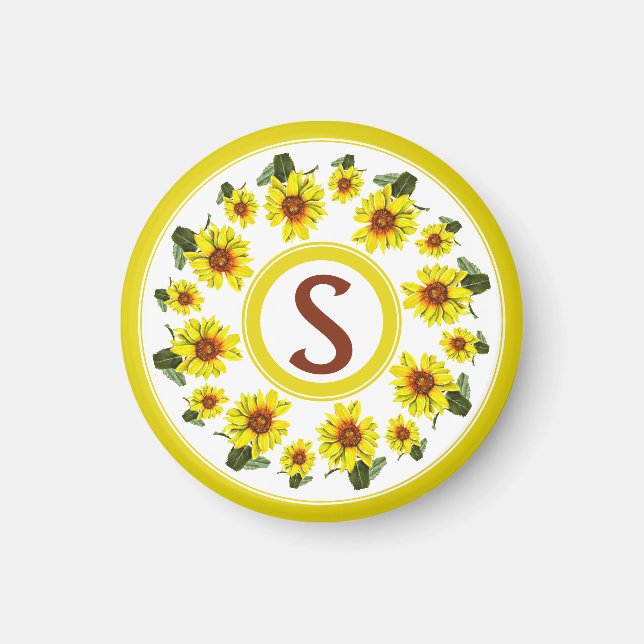 Sonnenblumen-Magnet Magnet (Vorne)