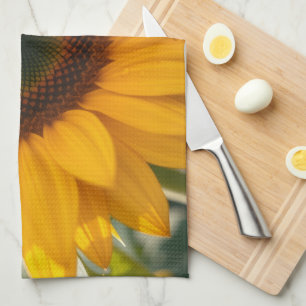 Sonnenblumen-Makro-Küchenhandtuch für den Frühling Geschirrtuch