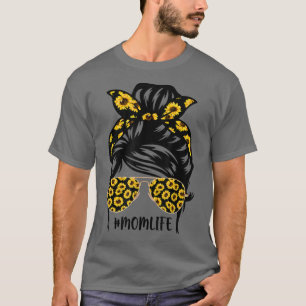 Sonnenblumen Mama Leben Mama Skull Bun Haare Sonne T-Shirt