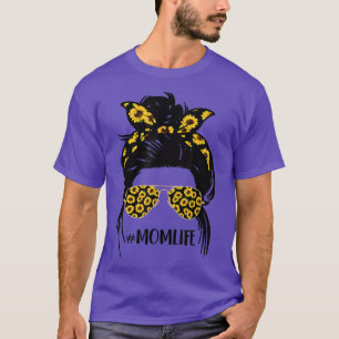 Sonnenblumen Mama Leben Mama Skull Bun Haare Sonne T-Shirt
