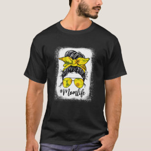 Sonnenblumen Mama Life Messy Bun gebleicht Motheru T-Shirt