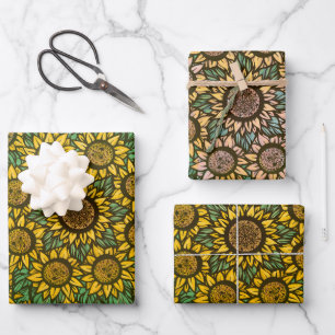 Sonnenblumen Mandala Nature Lover Sonnenblumen Blu Geschenkpapier Set